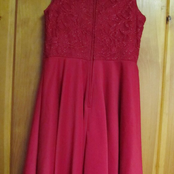 sz S Red Dress Holiday Dresses Beaded Dresses Skater Dress with Tulle Christmas - Picture 7 of 7